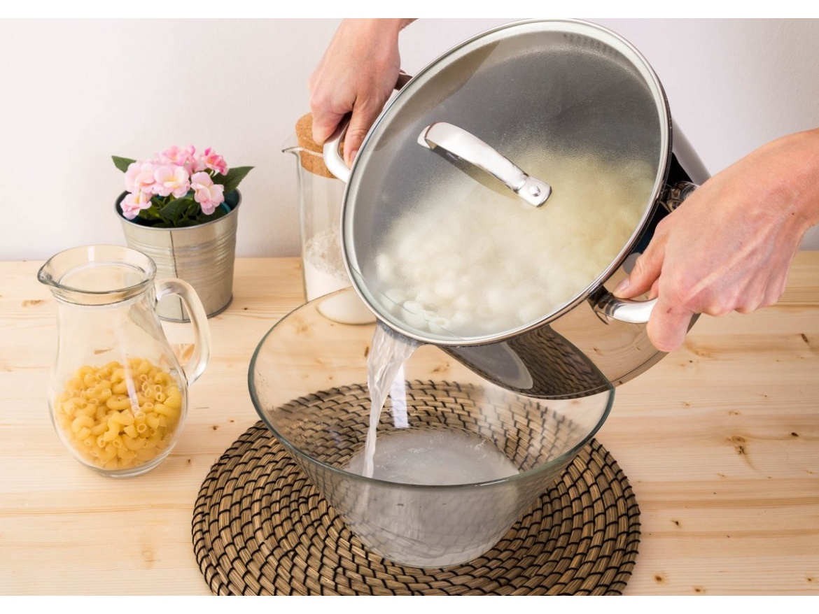 G21 Sada nádobí  Gourmet Miracle s cedníkem, 9 dílů, nerez/greblon