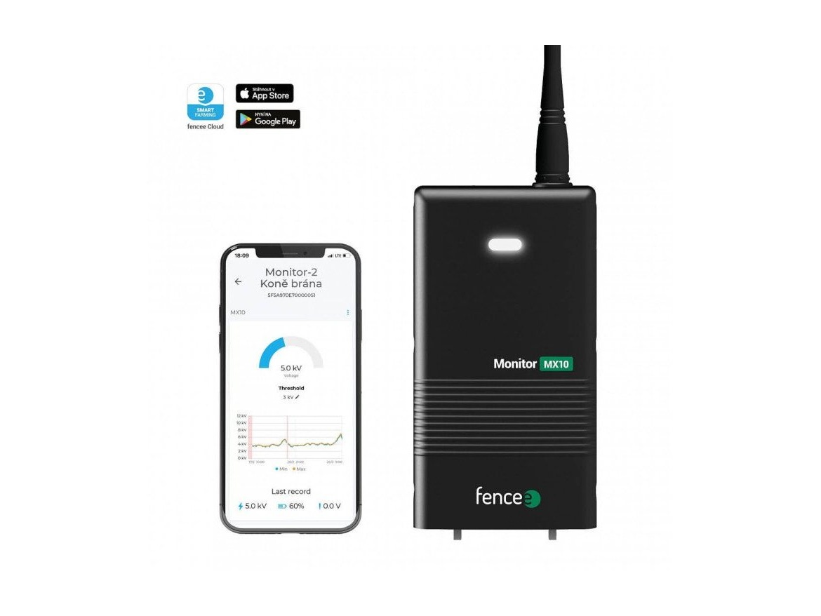 Scobax Set elektrického ohradníku chytrá farma - RF zdroj 10 J - WiFi Gateway - Monitor MX10 ZDARMA