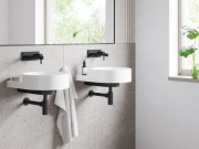 Ravak Umyvadlo Yard 40, bez otvoru pro baterii, bez přepadu, černá matná