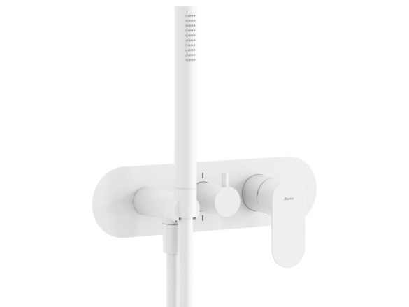 Ravak EL 065.10WV.O2.RB07D.+S Podomietková batéria 2-cestná pre R-box, so sprchovým setom, White Velvet