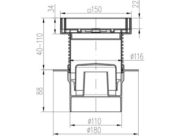 Vpusť Chuděj PVS 110 L2