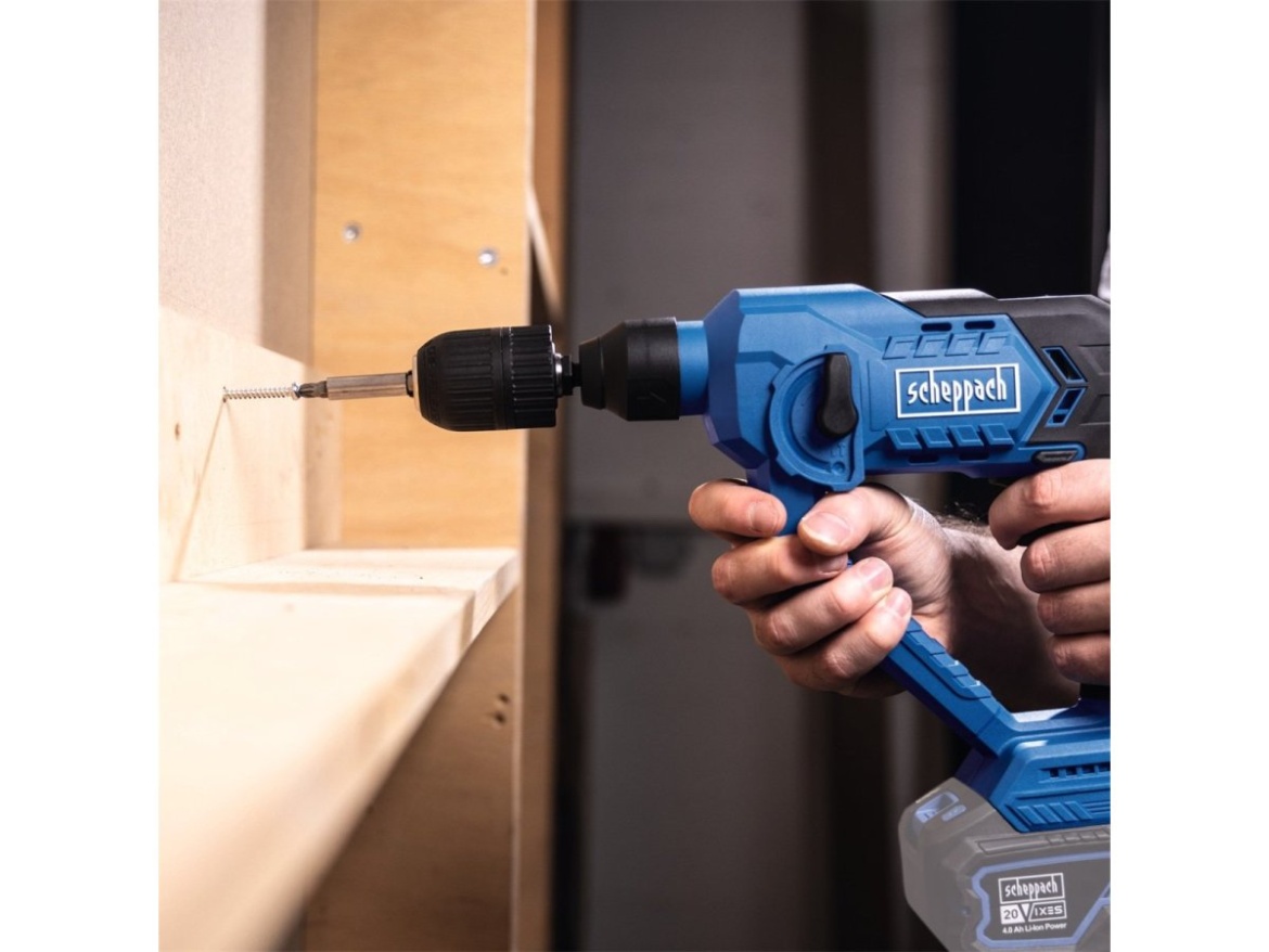 Aku 20 V IXES vrtací kladivo SDS Plus 3v1 s příklepem, kufrem a příslušenstvím (bez baterie a nabíječky) Scheppach C-RHD130-X