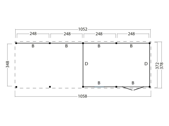 Wood flachdach Kiruna, typ 3 ( Wood wanden)