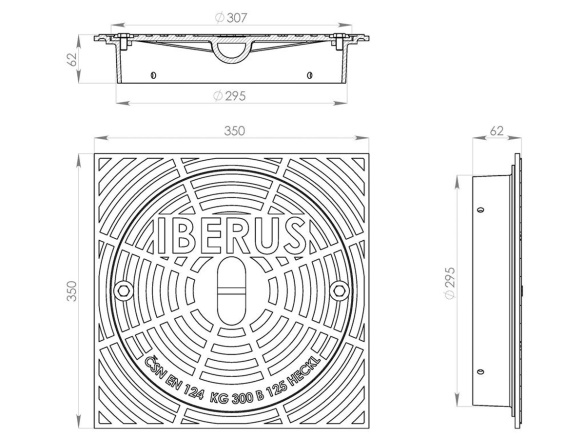 Hranatý poklop Heckl Iberus