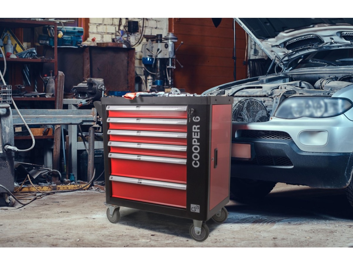 G21 Dílenský vozík  Cooper 6, černo-červený