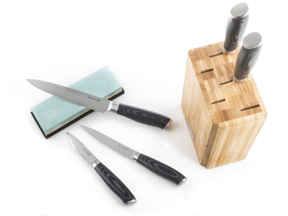 G21 Blok na nože  Gourmet Damascus, bambusový pro 5 nožů
