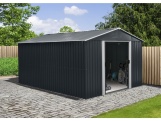 Zahradní domek kovový 3 x 3,7 m se sedlovou střechou antracit Riwall PRO RMSA 12x10 Anthracite