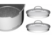 G21 Sada nádobí  Gourmet Miracle s cedníkem, 9 dílů, nerez/greblon