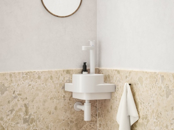 Ravak Umývadlo Yard 28 C, s otvorom pre batériu, bez prepadu, čierna matná