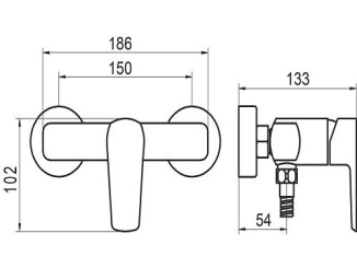 Csaptelepek – Novaservis Sprchová baterie Metalia 58 150 mm, černá, nástěnná, bez příslušenství, 58061/1,5