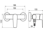 Novaservis Sprchová baterie Metalia 58 150 mm, černá, nástěnná, bez příslušenství,  58061/1,5