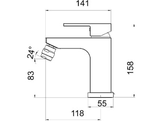 Umyvadlové –  Novaservis Bidetová baterie Nobless Edge, chrom, stojánková, s výpustí,  36011,0