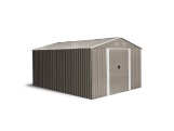 Zahradní domek kovový 3 x 3,7 m se sedlovou střechou hnědý Riwall PRO RMSA 12x10 Brown