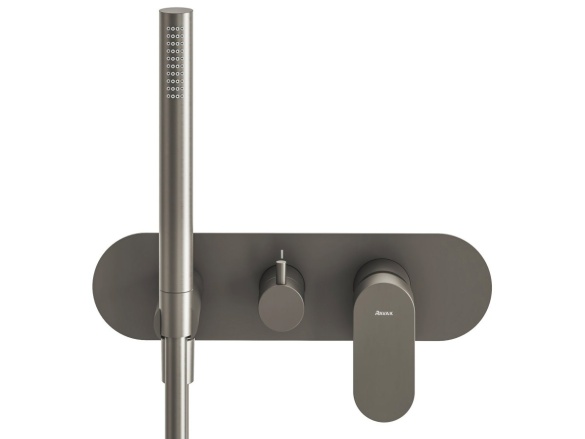 Ravak EL 068.20GB.O3.RB07D.+S Podomietková batéria 3cestná pre R-box, so sprchovým setom, Graphite Brushed