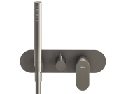 Ravak EL 068.20GB.O3.RB07D.+S Podomítková baterie 3cestná bez tělesa, se sprchovým setem, Graphite Brushed