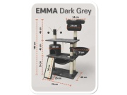 Scobax Škrabadlo pro kočky s více úrovněmi a hračkami - EMMA Dark Grey, 75 x 140 x 40 cm