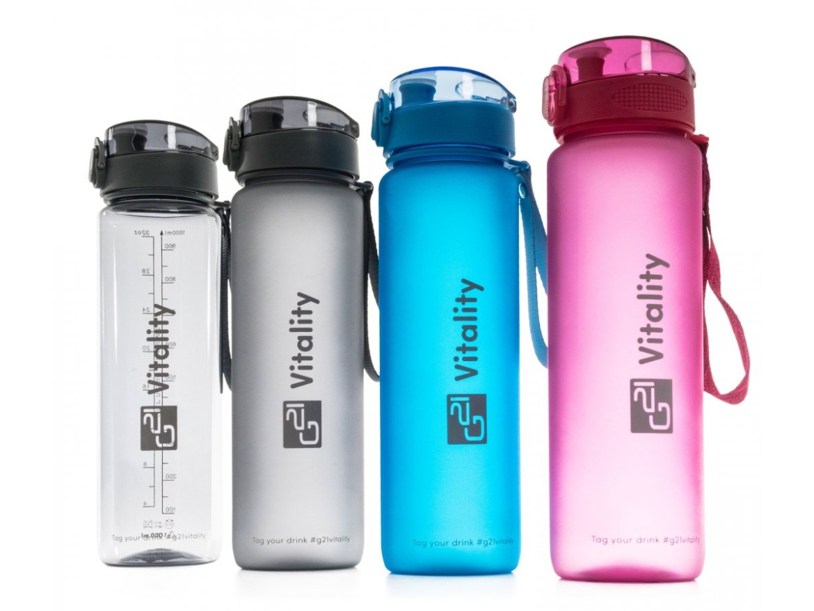 G21 Láhev  na pití, 1000 ml, šedá-zmrzlá