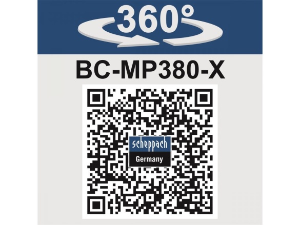 2x 20 V IXES aku sekačka 4v1 s bezuhlíkovým motorem (bez baterie a nabíječky) Scheppach BC-MP380-X