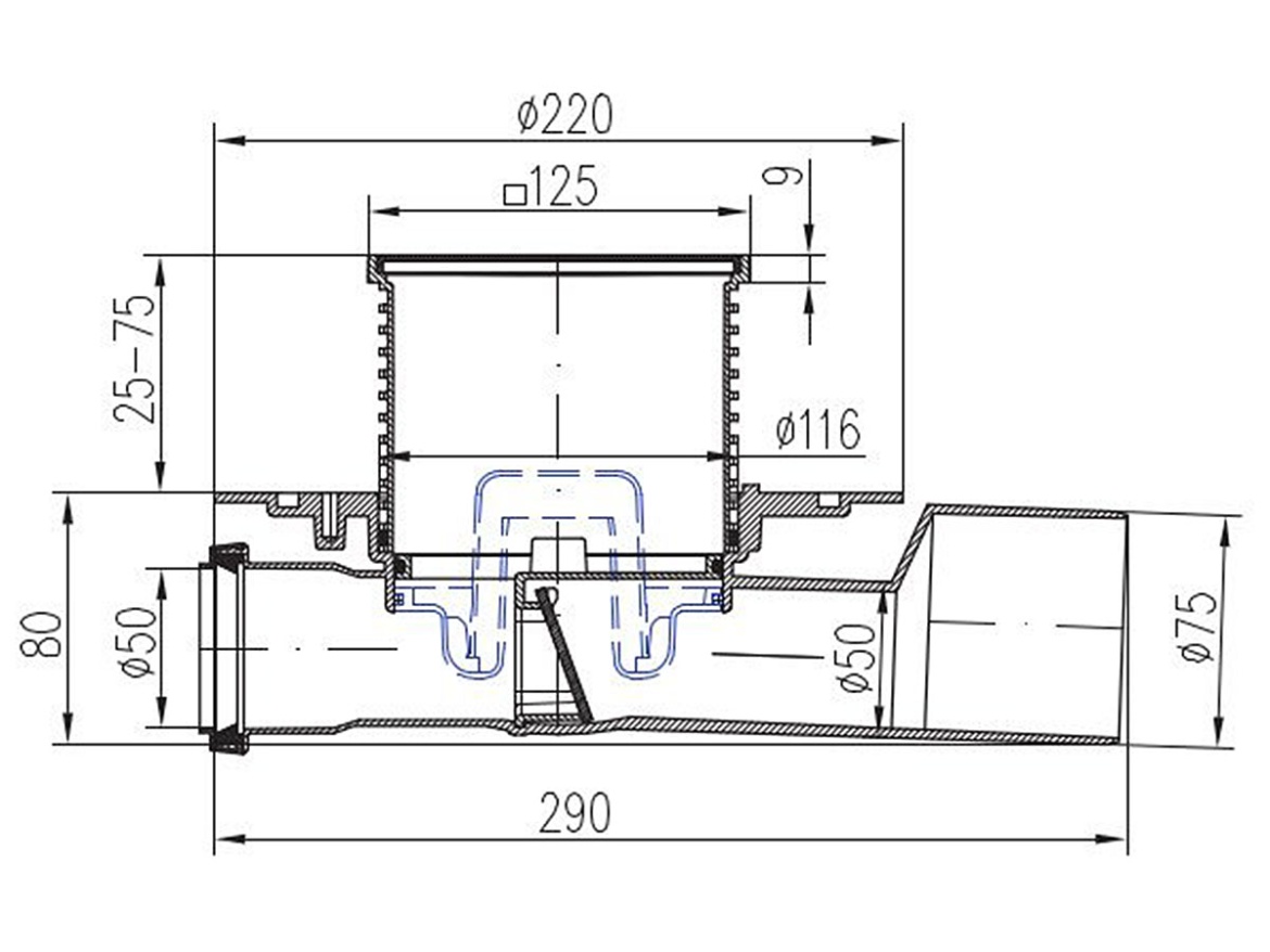 Vpusť Chuděj PVP 50/75 (průběžná)
