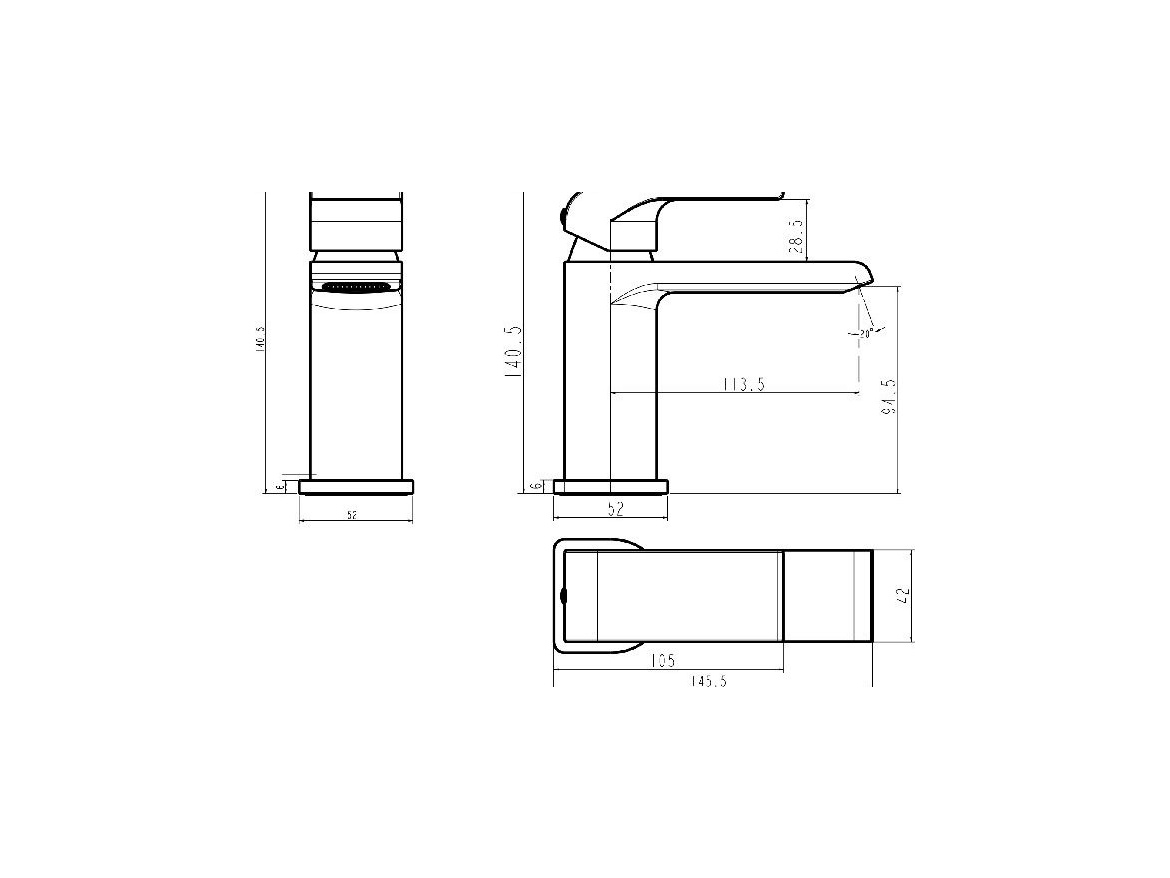 Novaservis Umyvadlová baterie Nobless Sharp, chrom, stojánková, bez výpusti,  37001/1,0