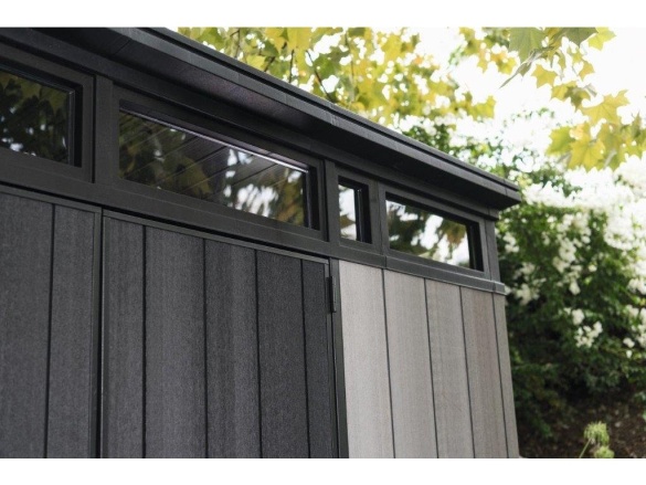 Plastový zahradní domek Keter Zahradní domek  Artisan 7x7 grafitový/šedý, s podlahou