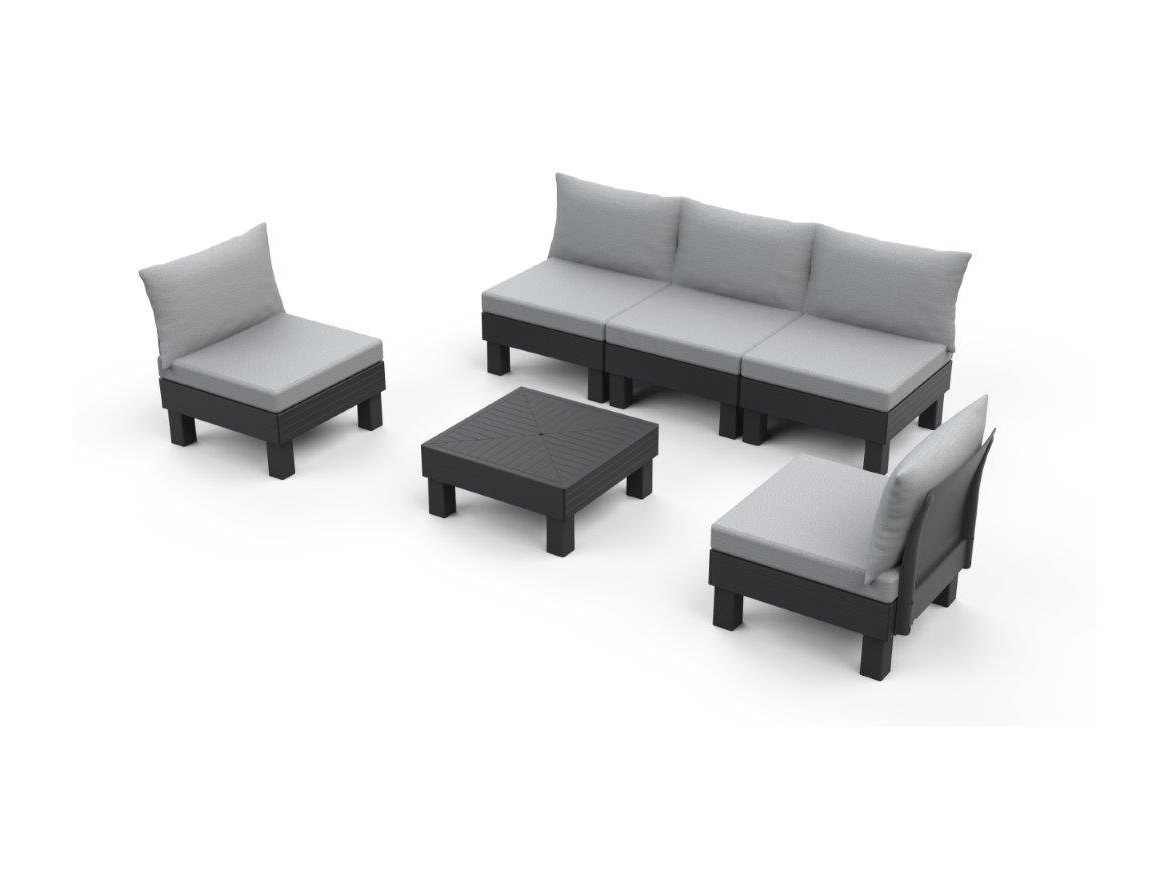 Keter Zahradní nábytek  Elements 5místný modulární set grafitový