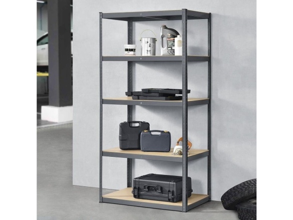 Garden Line Kovový úložný regál černý GardenLine - 5 polic 180 x 90 x 40 cm max 175 kg na polici