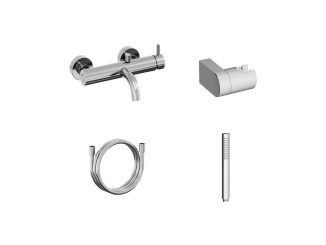 Vanové –  Ravak ES 022.20BLM.+S Vanová nástěnná baterie se sprchovým setem, Black Matt