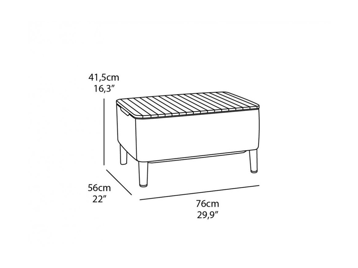 Keter Stůl / úložný box  Salemo - 76 x 56 x 42 cm - cappuccino