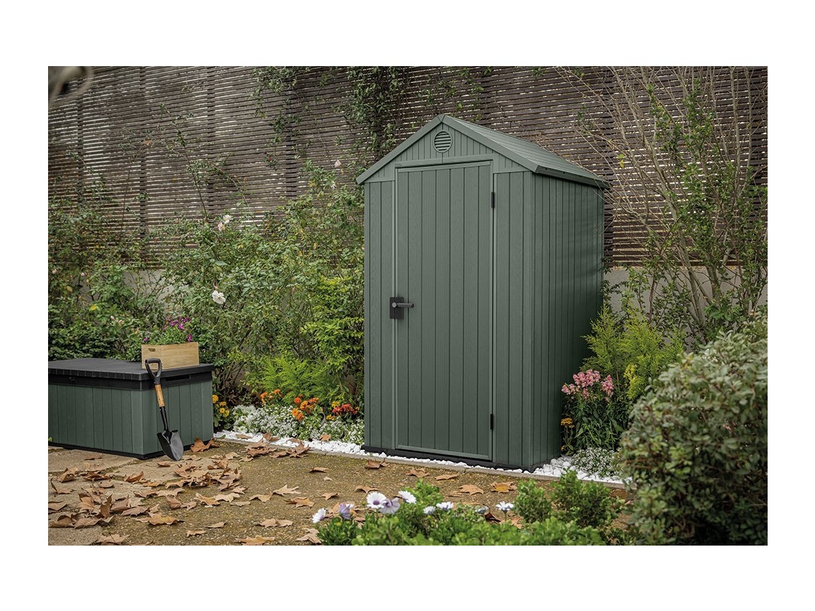 Plastový zahradní domek Keter Darwin 4 x 4 zelený, s podlahou