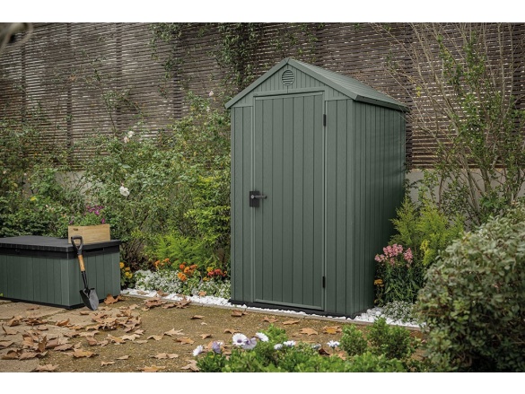 Plastový záhradný domček Keter Darwin 4 x 4 zelený, s podlahou