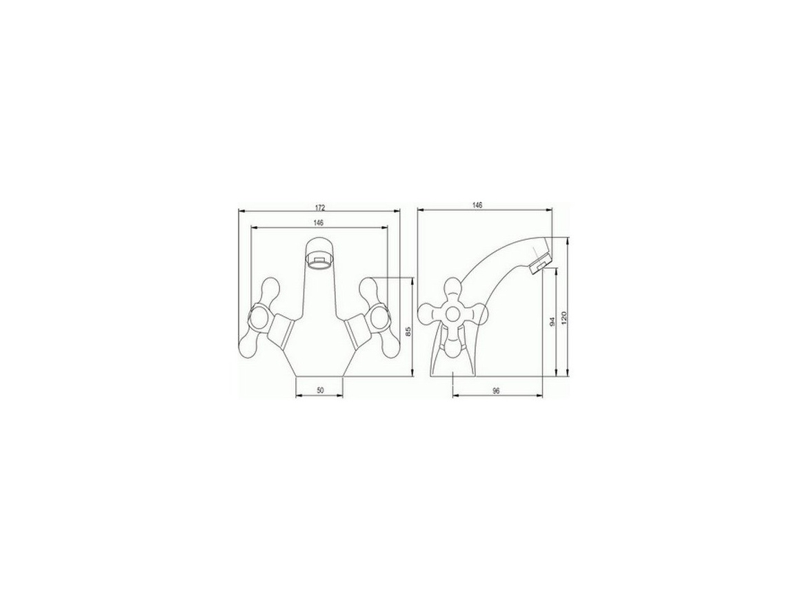 Novaservis Umyvadlová baterie Titania Retro II, chrom, stojánková, bez výpusti,  99101/1,0