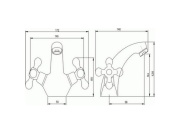 Novaservis Umyvadlová baterie Titania Retro II, chrom, stojánková, bez výpusti,  99101/1,0