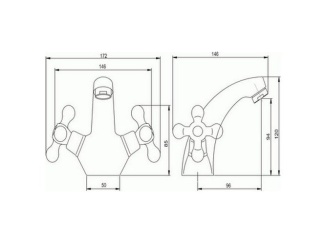 Vodovodní baterie – Novaservis Umyvadlová baterie Titania Retro II, chrom, stojánková, bez výpusti, 99101/1,0