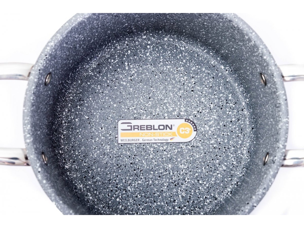 G21 Pánev  Gourmet Miracle 28 cm s poklicí, nerez/greblon