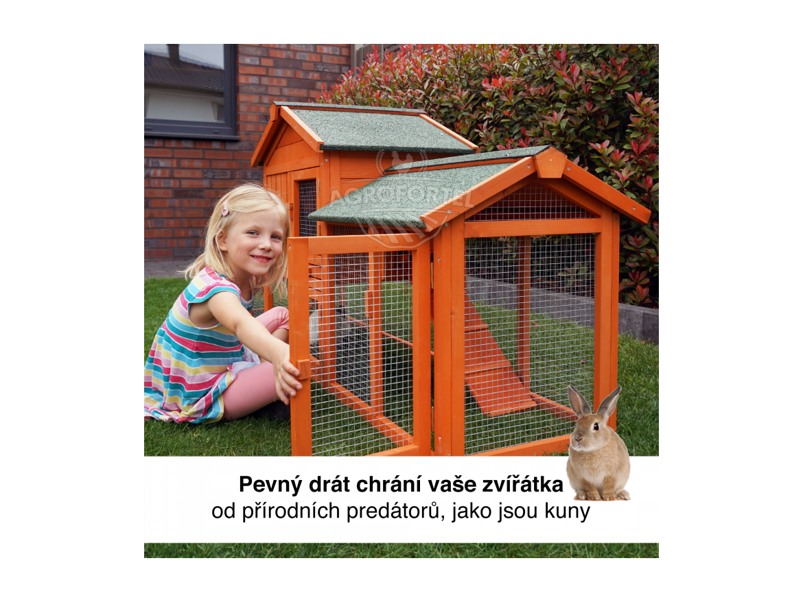 Scobax Dřevěná králíkárna JINCE, 2100x540x855 mm