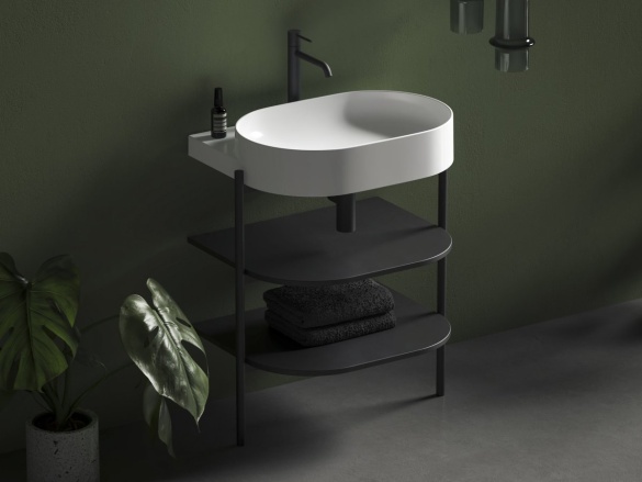 Ravak Umývadlo Yard 60, s otvorom pre batériu, bez prepadu, Grey Green