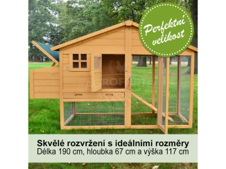 Kurníky –  Scobax Dřevěný kurník BERLIN XXL, 1900x670x1170 mm