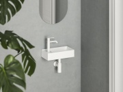 Ravak Umývadlo Veda Wall 40 P, s otvorom pre batériu, bez prepadu, biela matná