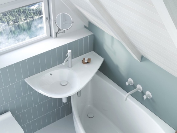 Ravak Umývadlo Avocado 85 L, s otvorom pre batériu, s prepadom