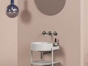 Ravak Umývadlo Yard 40, bez otvoru pre batériu, bez prepadu, Alabaster Pink