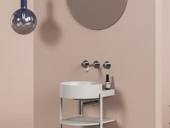 Ravak Umyvadlo Yard 40, bez otvoru pro baterii, bez přepadu, Alabaster Pink