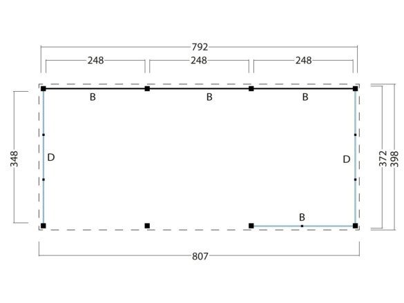 Wood satteldach Göteborg, typ 2 (schwarz gesprühte Wände)