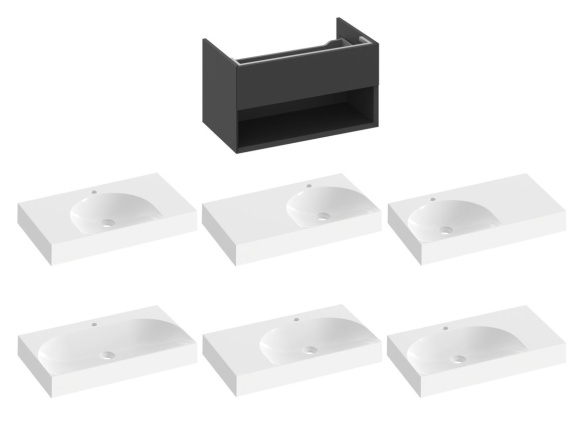 Ravak SD Lite 80 skříňka pod umyvadlo Smoke Grey