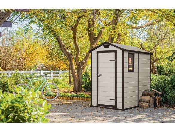 Plastový zahradní domek Keter MANOR 4 x 6 béžový, s podlahou