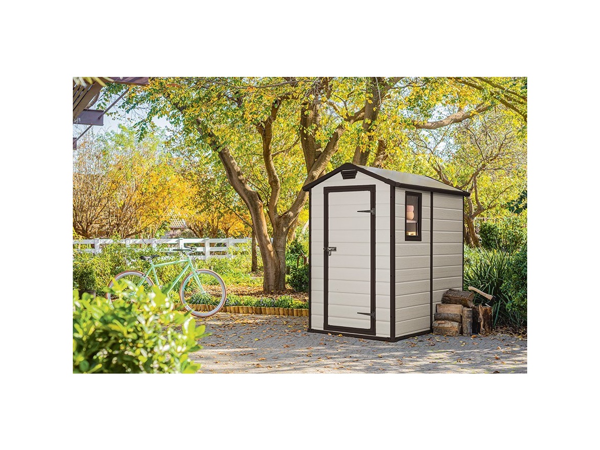 Plastový záhradný domček Keter MANOR 4 x 6 béžový, s podlahou