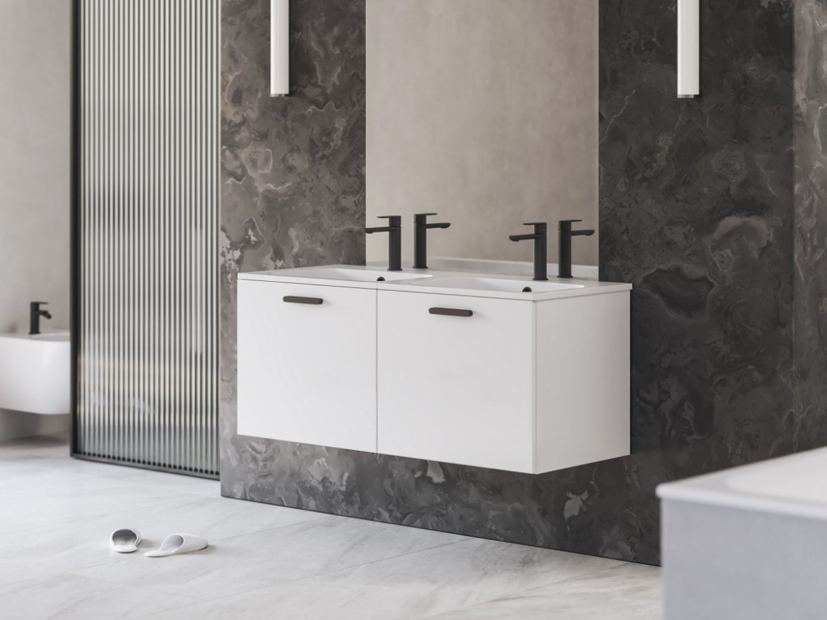 Ravak SD Chrome II 120, bílá, madlo 152 mm, bílá