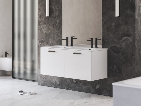 Ravak SD Chrome II 120, bílá, madlo 152 mm, černá