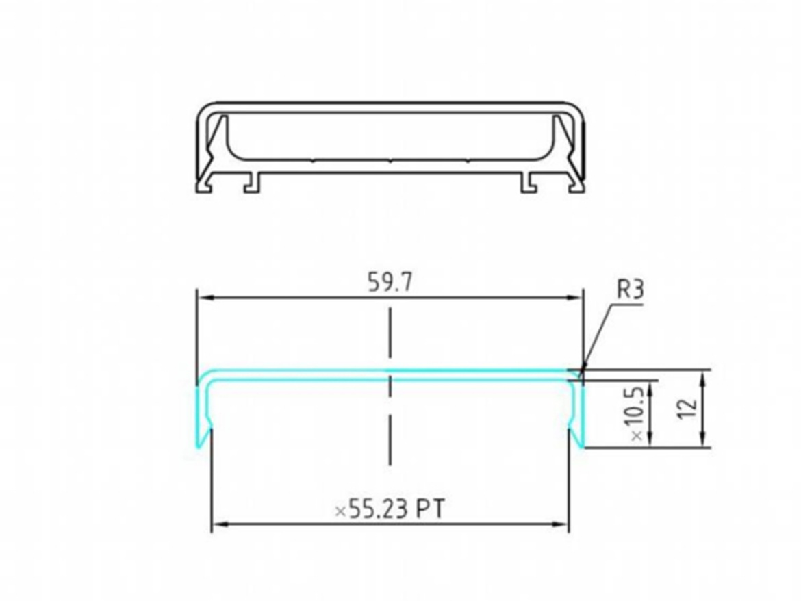 Zaklapávacia krycia lišta Covestro ALU-Low (horní část)