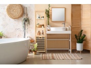 G21 Koš na prádlo  30 l s policemi, bambusový